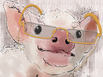 Pig Reader eyeglasses glasses chain pig piglet reading glasses
