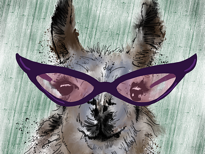 A llama mama eyeglasses llama procreate purple glasses sunglasses