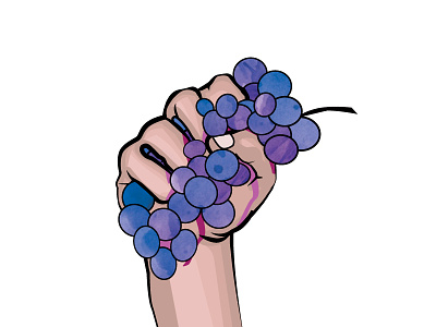 Hand Crushing Grapes genentech grapes hand illustration vector