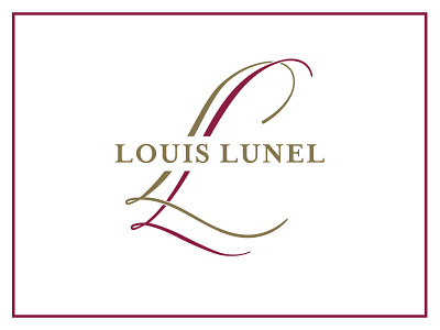 Louis Lunel Logo Lockup france logo lockup script swashes wine wine label