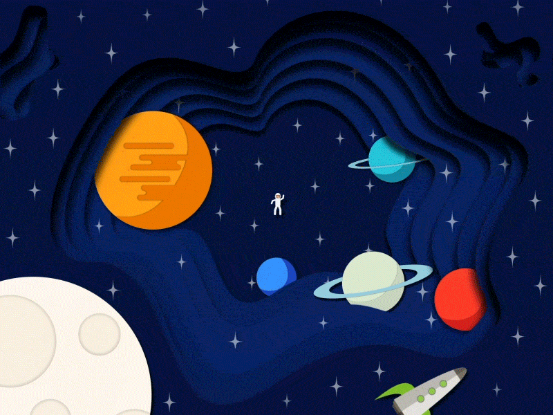 Space animation gif illustration