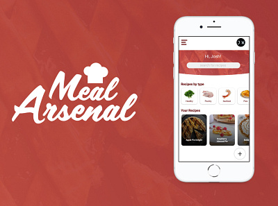 Meal Arsenal Recipe App branding design mobile app ui ux