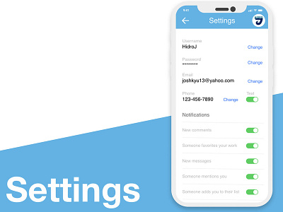 Daily UI #007 - Settings app dailyui mobile app settings ui