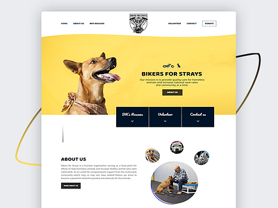 Bikers For Strays animals bikers design dogs donation non profit organization pet website