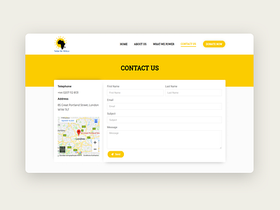 Contact Page contact page contact page design form design map shadow ui uxdesign yellow