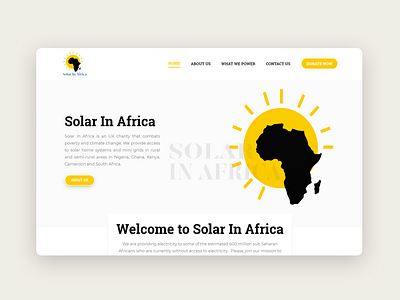 Solar In Africa - Home Page africa landing page landingpage solar solar energy sun webdesign white wordpress yellow