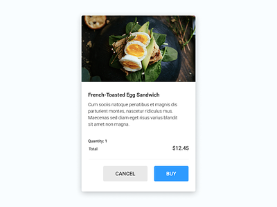Minimal Food Item Card app design minimaldesign ui uidesign