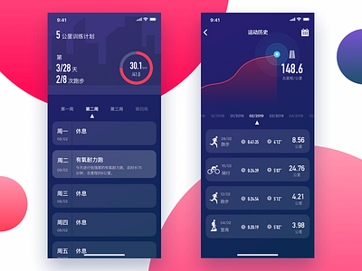 Huaweiwear Running Plan Page UI Design