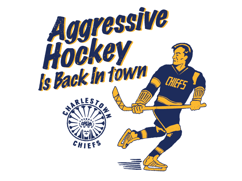 Streaker Sports Slap Shot Aggressive Hockey Is Back in Town Tee Medium