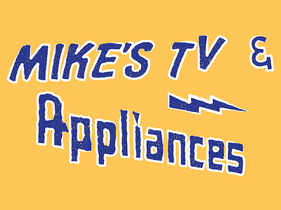 Mikes Appliances badge design drawn grunge hand local logo rough sign signage typography vintage