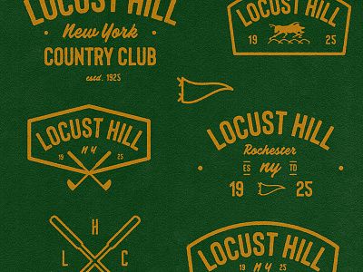 Locust Hill CC marks apparel badge design distress golf icon retro sports sportsdesign typography vintage