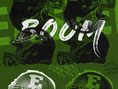 Eastern Michigan Football athletics collage design distress football grunge handrawn lettering sports typography