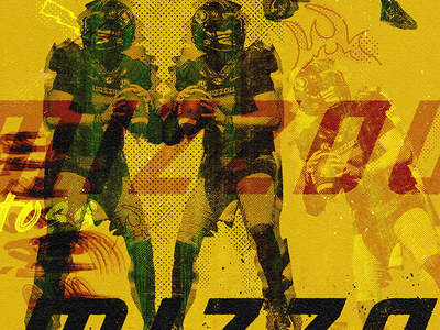 Mizz Football athletics collage design distress drawn football grunge hand sports typography
