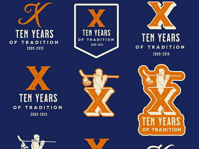Pond Hockey Classic - 10 Year Logo initial mocks