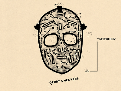 Gerry Cheevers handdrawn hockey illustration sports sportsdesign vector vintage