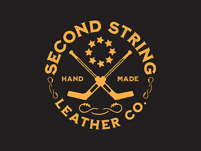 Second String Leather Co. Badges apparel athletics badge branding design drawn flat grunge hand hockey illustration logo retro sports sportsdesign typography vector vintage