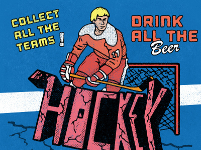 Hockey Card athletics branding design drawn flat grunge hand hockey illustration logo retro sports sportsdesign type typography vector vintage