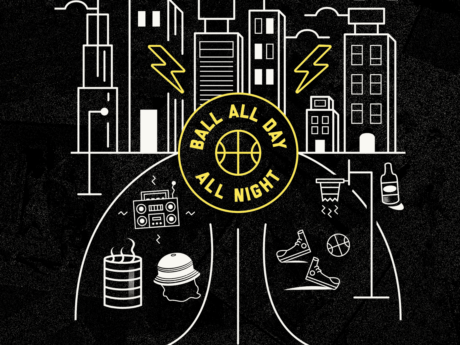 City Hoops adidas athletics basketball city design grunge icon nike retro sports sportsdesign typography vector vintage
