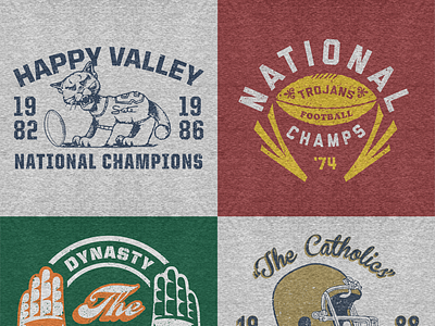 Vintage College Football Championship Tees by Christopher Cavanaugh on ...