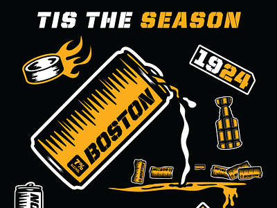 Tis the Season athletics design drawn grunge hockey illustration sports sportsdesign typography vector