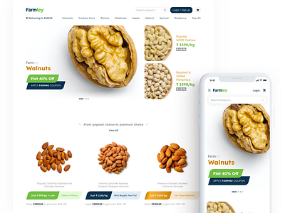 Premium Nuts & Dry Fruits Landing Page dry fruits image intensive design landing page minimal nuts