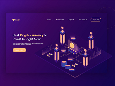 cryptocurrency blockchain website header concept