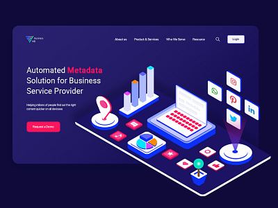 Automated Metadata Solution for Business Service Provider adobe xd art clean design flat graphic design illustration illustrator minimal ui ux vector web website