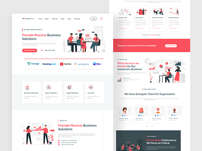 Corporate Business Homepage design illustration minimal ui ux web website