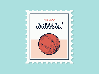 Hello, Dribbble! From Studio Mojo ball debut dribbble first hello illustration message shot stamp thank you