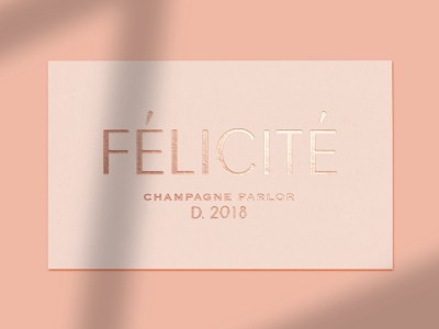 Félicité Business Card brand branding business business card chic collateral design french gold logo modern rose gold simple sophisticated typography