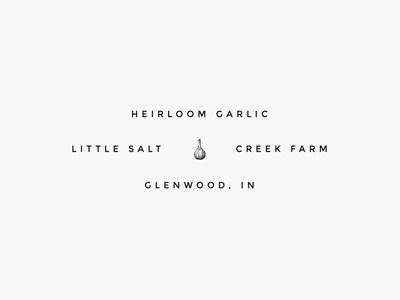 Submark for Little Salt Creek Farm black boutique brand branding business collateral design farm garlic logo modern rustic simple sophisticated typography