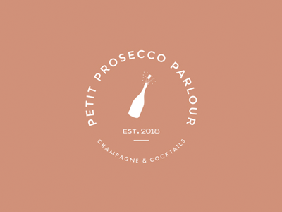 Petit Prosecco Parlour Secondary Logo boutique brand branding business chic circle design elegant french logo modern refined simple sophisticated typography wedding