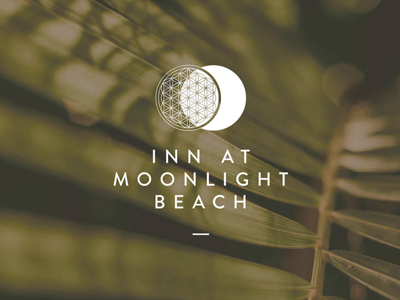 Inn At Moonlight Beach Logo - White boutique brand branding business circle circles design elegant flower of life logo modern simple sophisticated typography