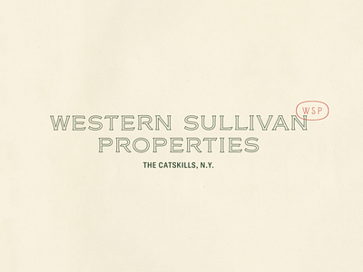 Western Sullivan Properties branding catskills graphic design logo logodesign outlined type