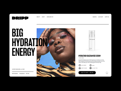 Dripp Skincare Website Concept branding design graphic design skincare website website design