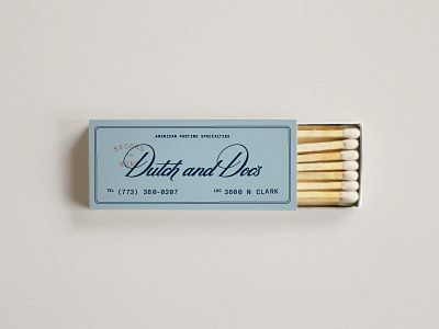 Dutch and Doc's Matchbox branding ephemera design graphic design logo design