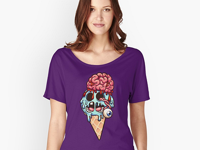 Zombie ice cream cartoon ice cream illustration memoangeles toon zombie