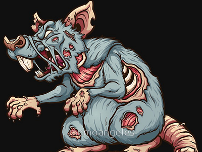 Zombie rat cartoon flashart illustration memoangeles rat stickers tattoo tattoodesign tshirtdesign zombie