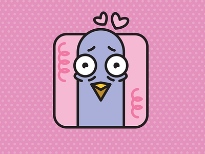 Pigeon character illustraion love pigeon valentine