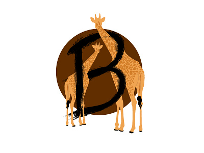 B for 26daysoftype 26daysoftype alphabet b brush giraffe type