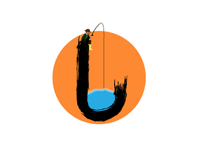 J for 26daysoftype 26daysoftype alphabet brush fisherman j type