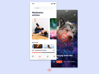 UI design : Meditation app