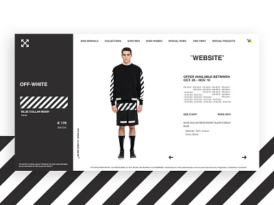 OFF-WHITE website re-design branding design fashion flat graphicdesign illustration interface ui uidesign ux vector web webdesign webdesigner webdevelopement webdevelopment website