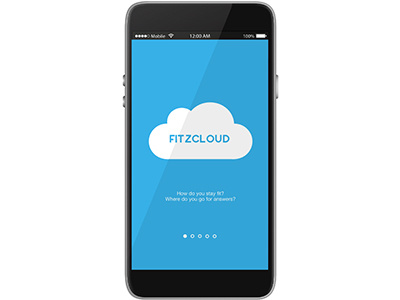 FitzCloud Splash Screen blue cloud mobile splash screen ui design