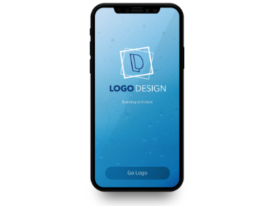 Iphone X   Logo Design   Blue Rain2