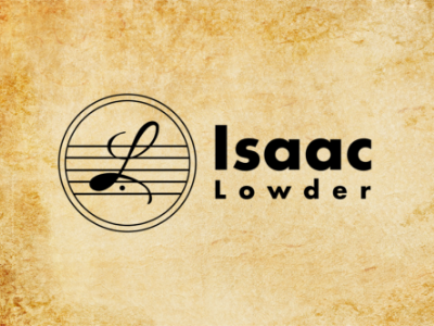 LowderMusic - IsaacLowder antique black circle design futura illustration logo music note quarter staff tan