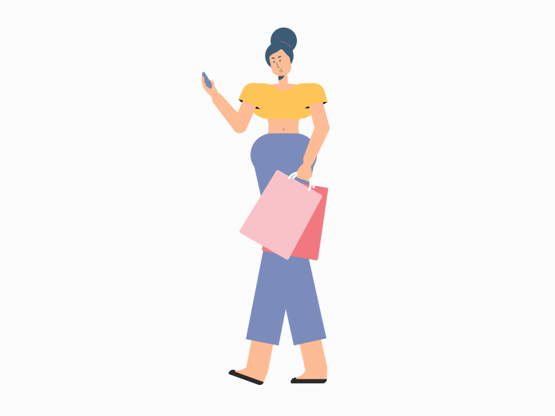 Woman walk cycle ae animation character motion vector