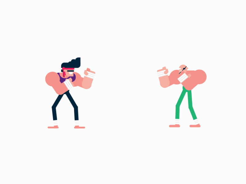 Fight animation characterdesign flat illustration motion sagat streetfighter vector