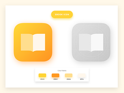 Ebook App Icon Design app branding draft ebook icon invite logo ui