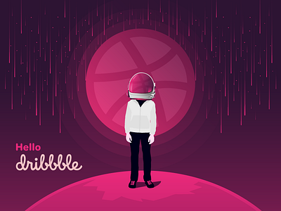 Hello Dribbble! debuts dribbble hello illustration space